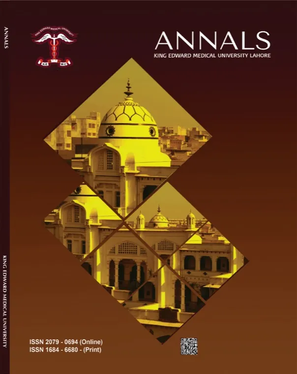 Annals of King Edward Medical University cover, produced by Talal Publishers