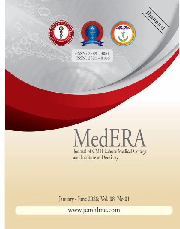 MedERA, Journal of CMH Lahore Medical College cover, produced by Talal Publishers