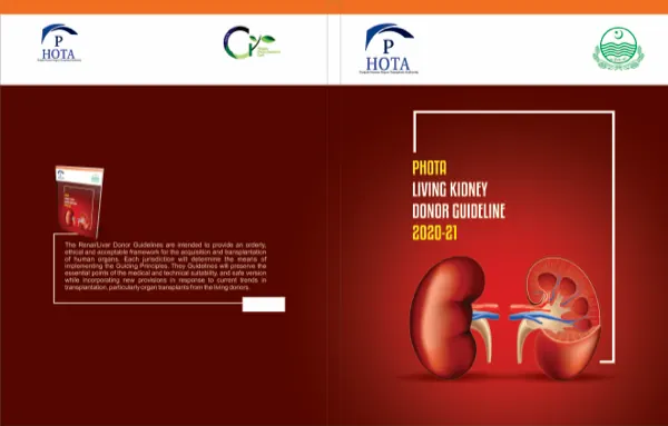 Cover artwork of the Punjab Human Organ Transplantation Authority living kidney donor guideline 2020–21