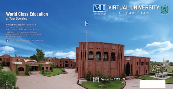 Cover spread of the Virtual University of Pakistan prospectus 2020–21